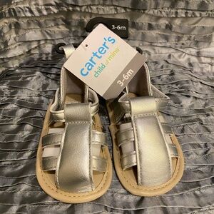 Carter's Silver Toddler Sandals NWT 3-6M